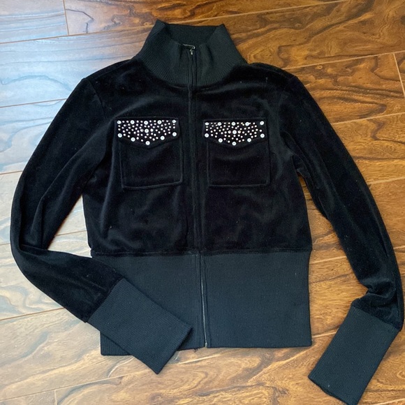 EUC Black velour track suit - Picture 2 of 5